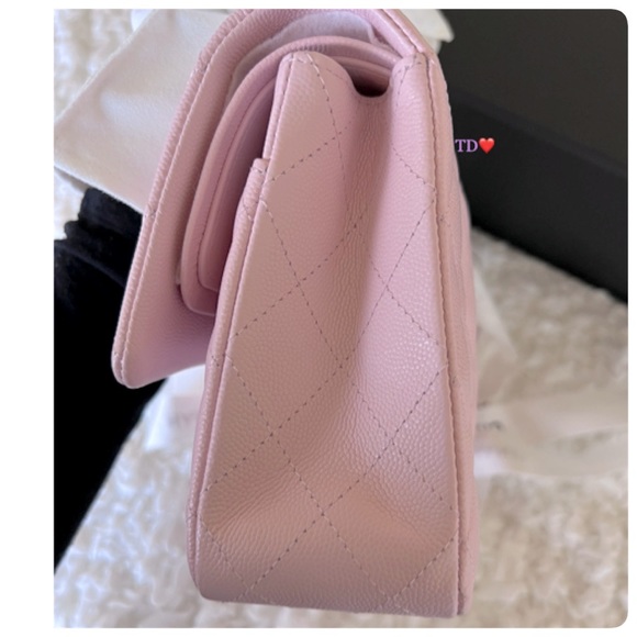 🎁 CHANEL Classic Double classic flap 22S rose Clair light pink ( Caviar) - Picture 6 of 16